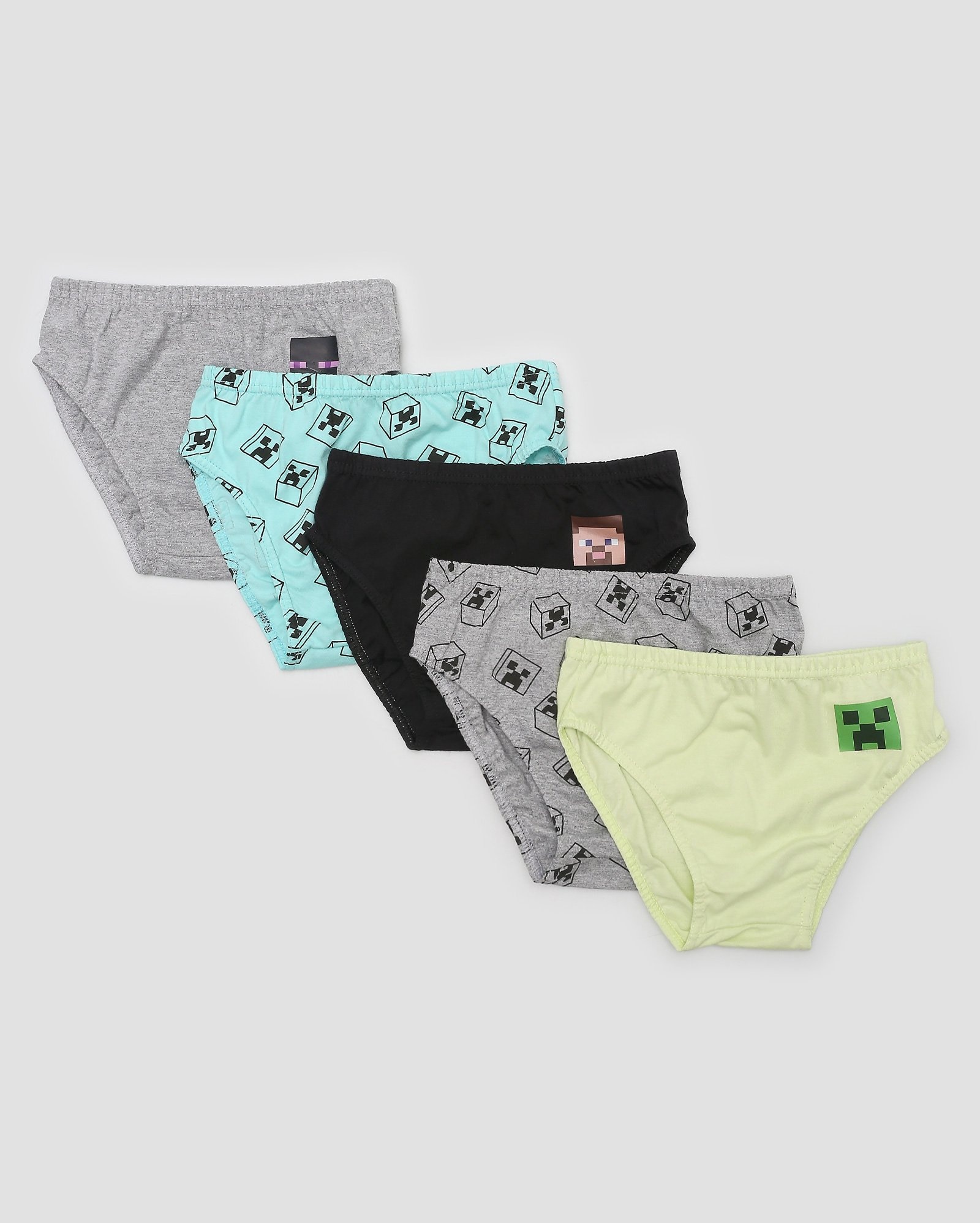 Kit cueca infantil 5 peças video game multicor | Minecraft