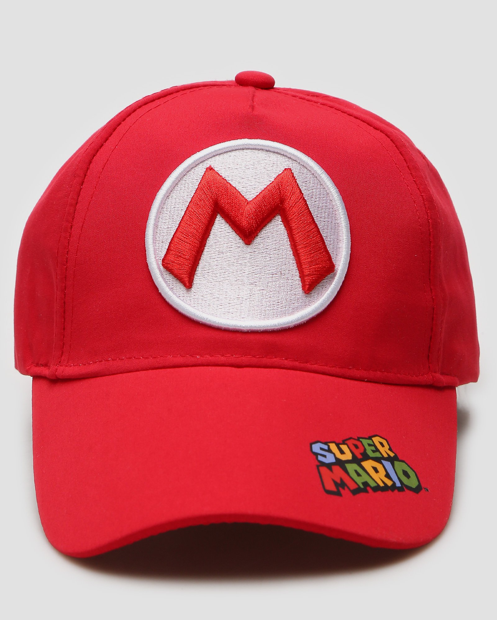 Boné infantil aba curva fita dupla aderente Mario Bros vermelho | Nintendo