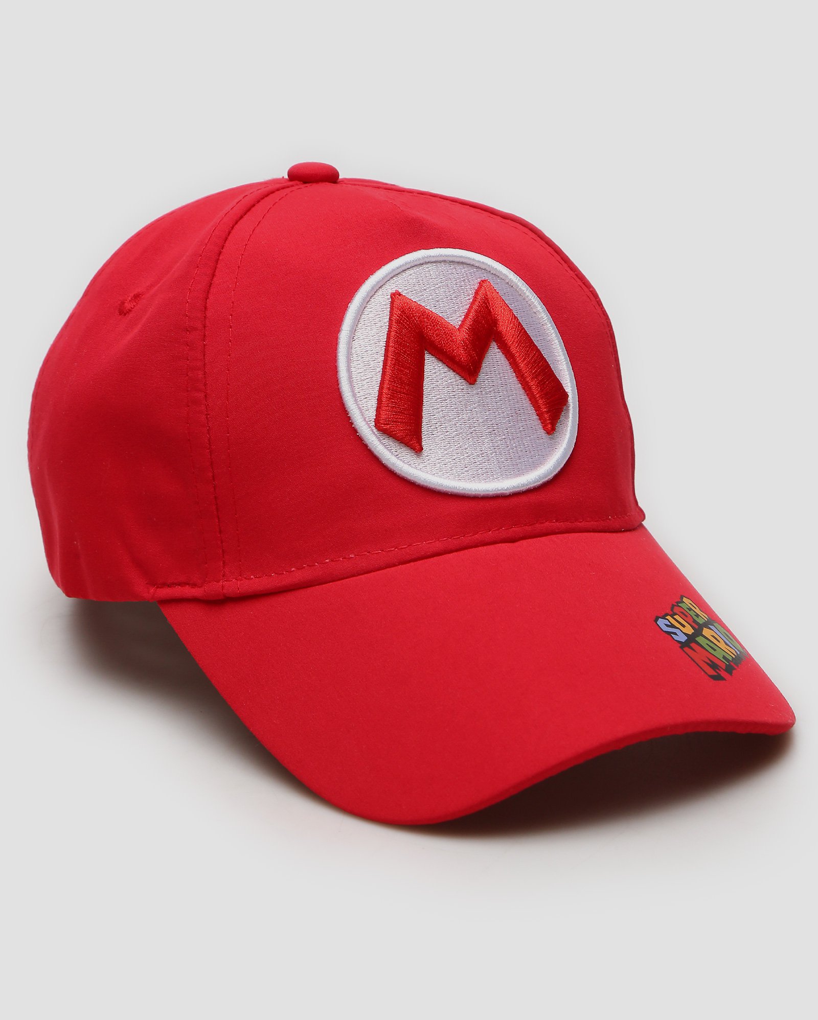 Boné infantil aba curva fita dupla aderente Mario Bros vermelho | Nintendo