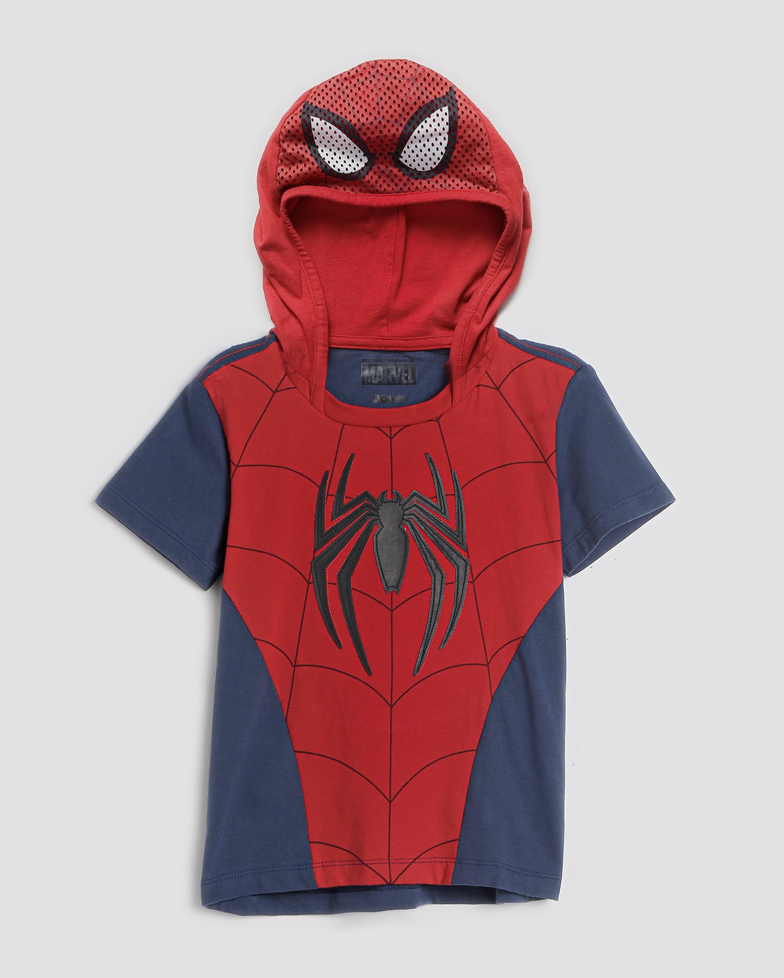 Camiseta infantil Homem-Aranha com capuz 4-10A azul | FANLAB