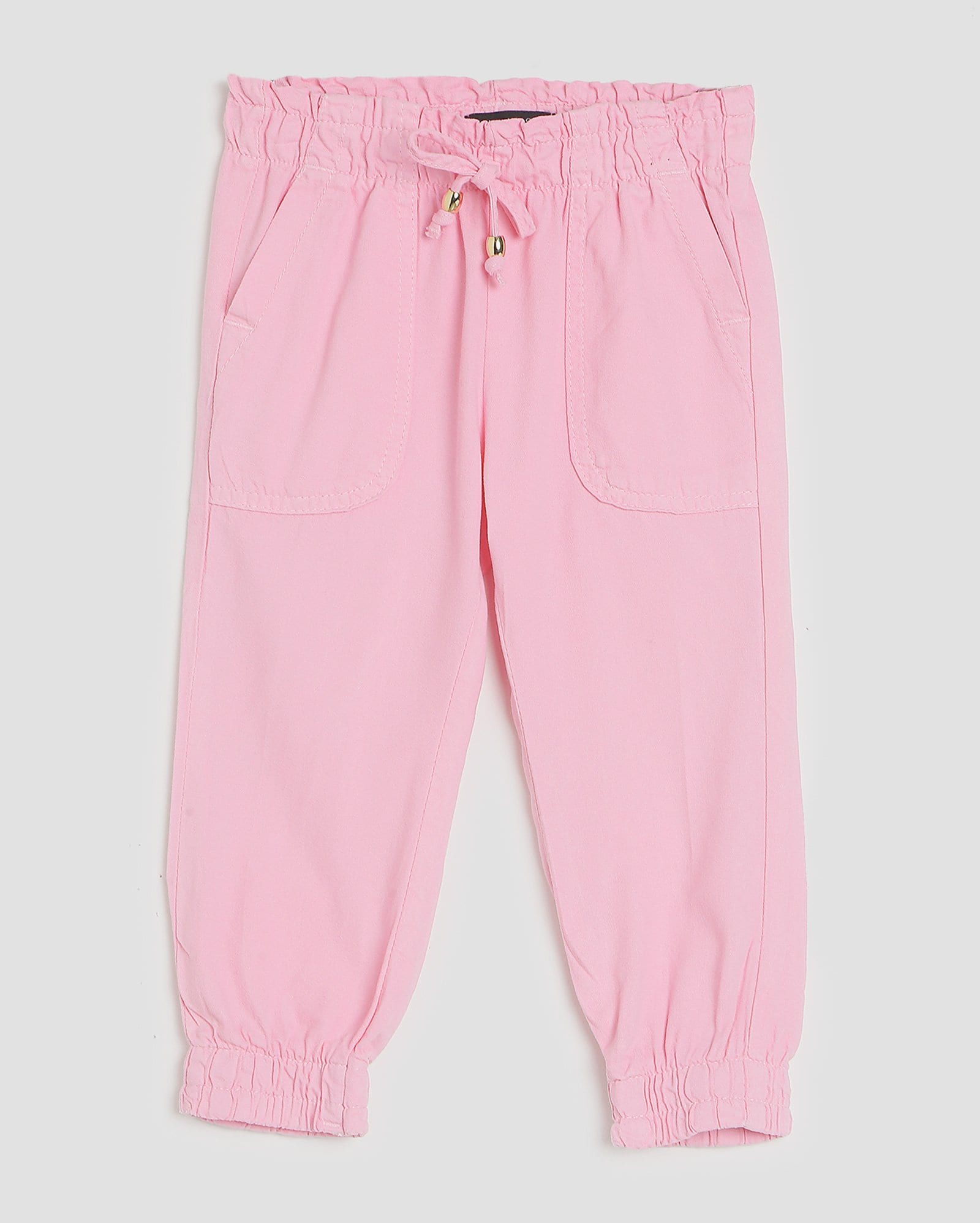 Calça sarja infantil jogger 1-4A - Rosa Claro