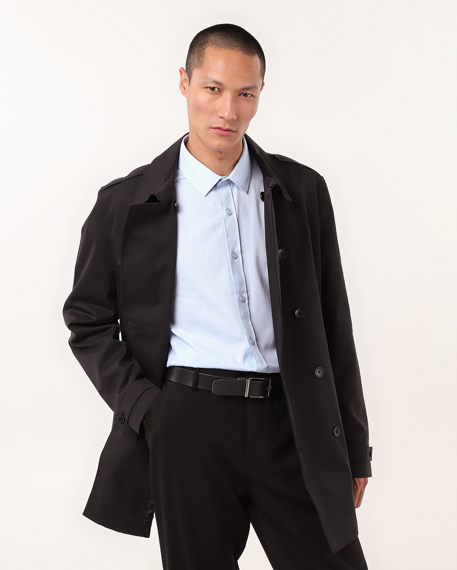 Camisa social masculina slim manga longa listras - Azul Claro | Original by Riachuelo