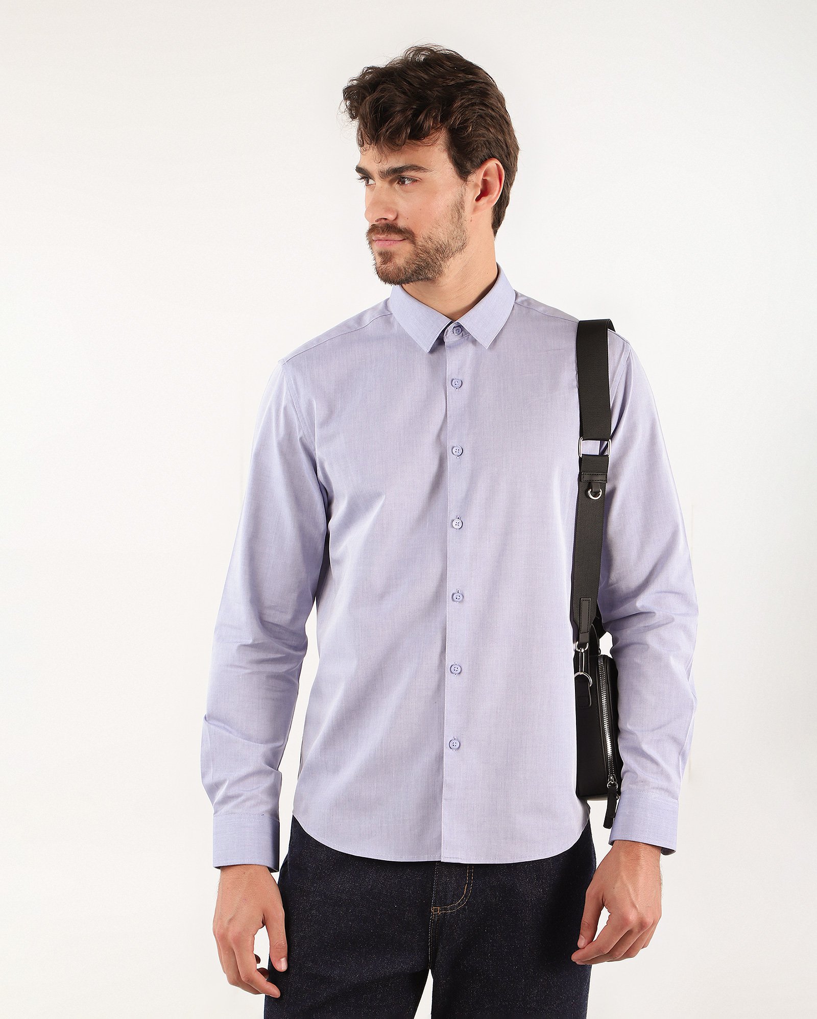 Camisa social masculina manga longa lilás | Original by Riachuelo