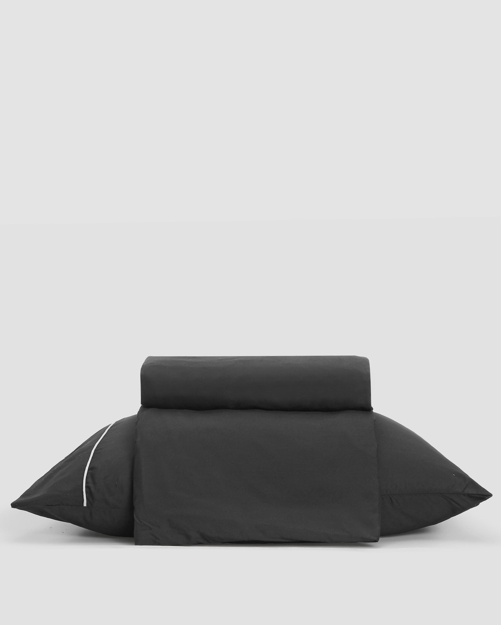 Jogo de cama Pipping - SOLTEIRO Preto | Casa Riachuelo