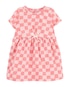 Vestido bebê quadriculado com calcinha rosa | Carter's