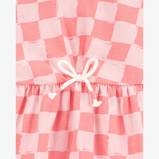 Vestido bebê quadriculado com calcinha rosa | Carter's