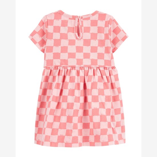 Vestido bebê quadriculado com calcinha rosa | Carter's