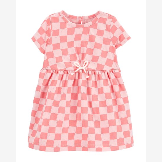 Vestido bebê quadriculado com calcinha rosa | Carter's
