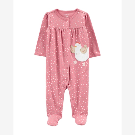Macacão bebê galinha feliz e poá rosa | Carter's