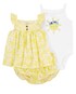 Conjunto curto bebê 3 peças margaridas e sol multicor | Carter's