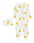Macacão bebê floral com touca branco | Carter's