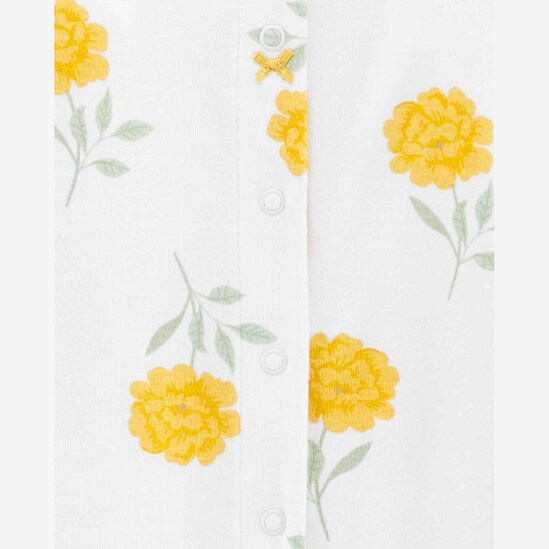 Macacão bebê floral com touca branco | Carter's