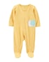 Macacão bebê com zíper poá caracol amarelo | Carter's