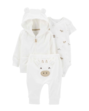 Conjunto longo bebê 3 peças fazendinha branco | Carter's