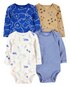 Kit body bebê 4 peças listrado com bichinhos multicor | Carter's