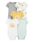 Kit body bebê 5 peças sol listrado e bichinhos multicor | Carter's