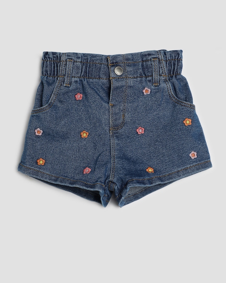 Riachuelo Short jeans infantil baggy com bordado 1-4A Pool Kids
