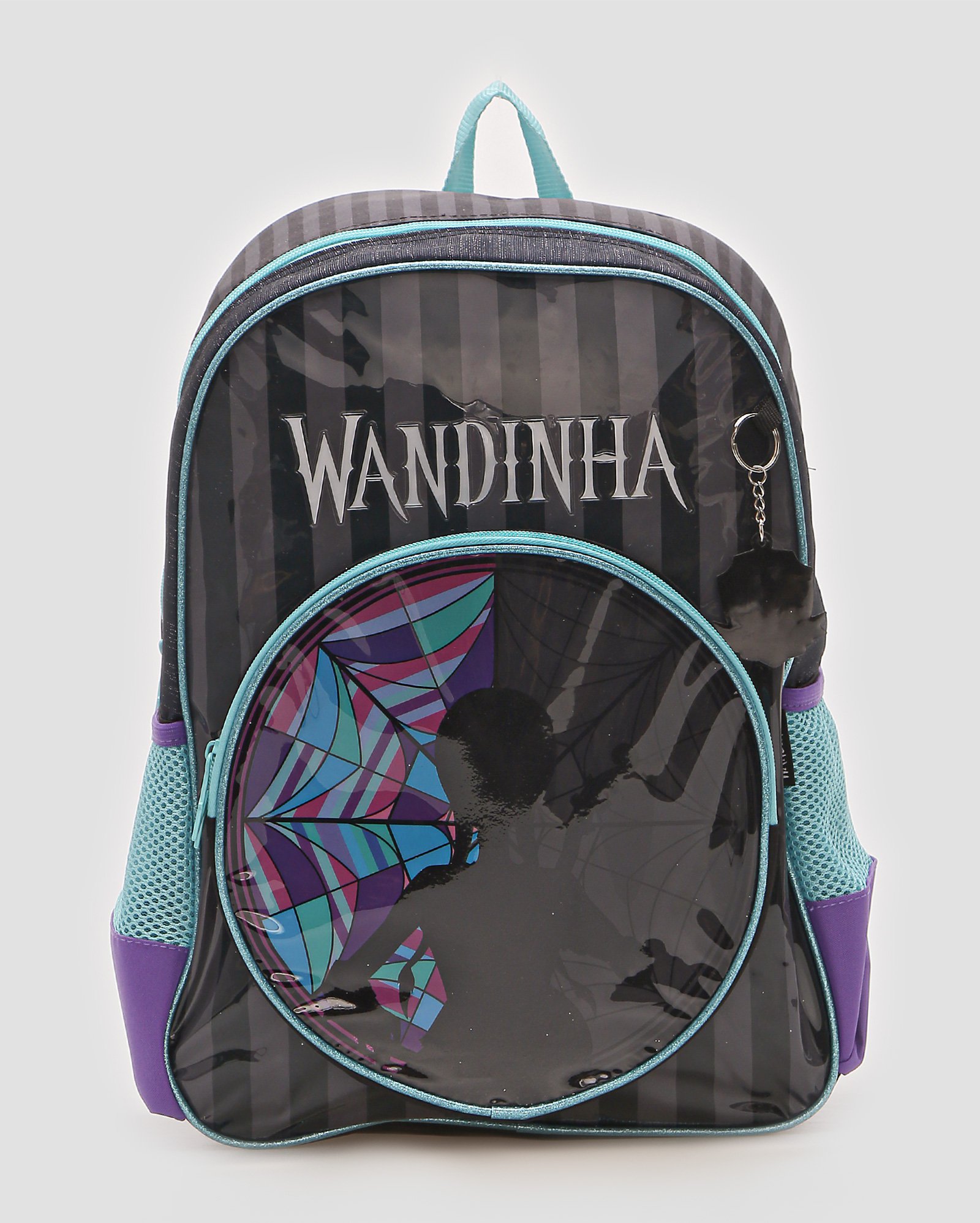Mochila juvenil listrada preta | Wandinha