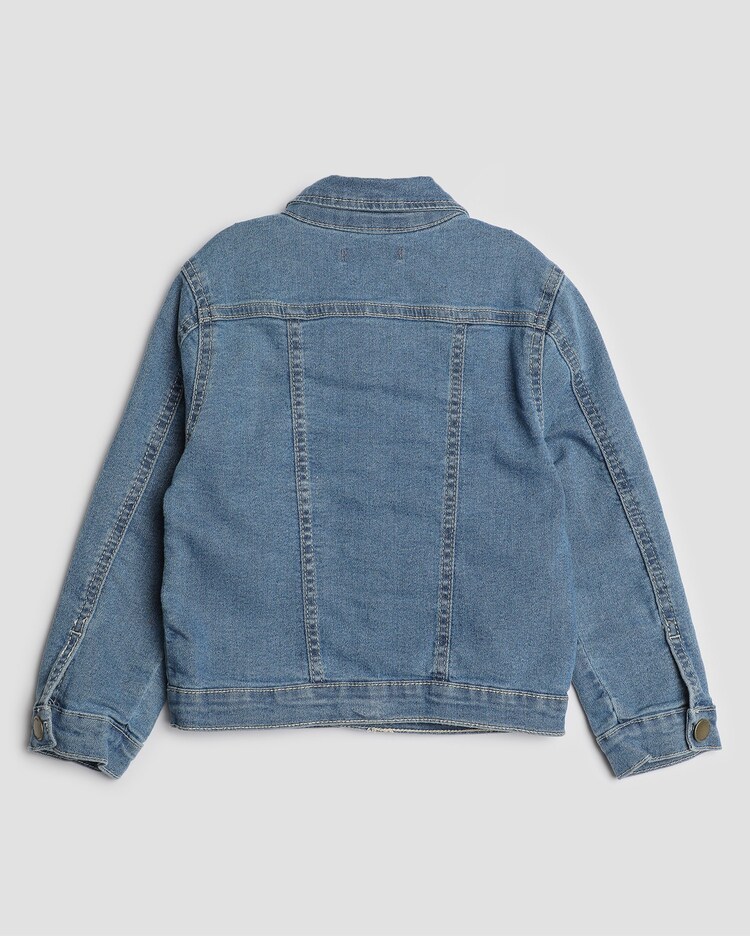 Riachuelo Jaqueta jeans infantil tigre bordado 1-4A denim médio