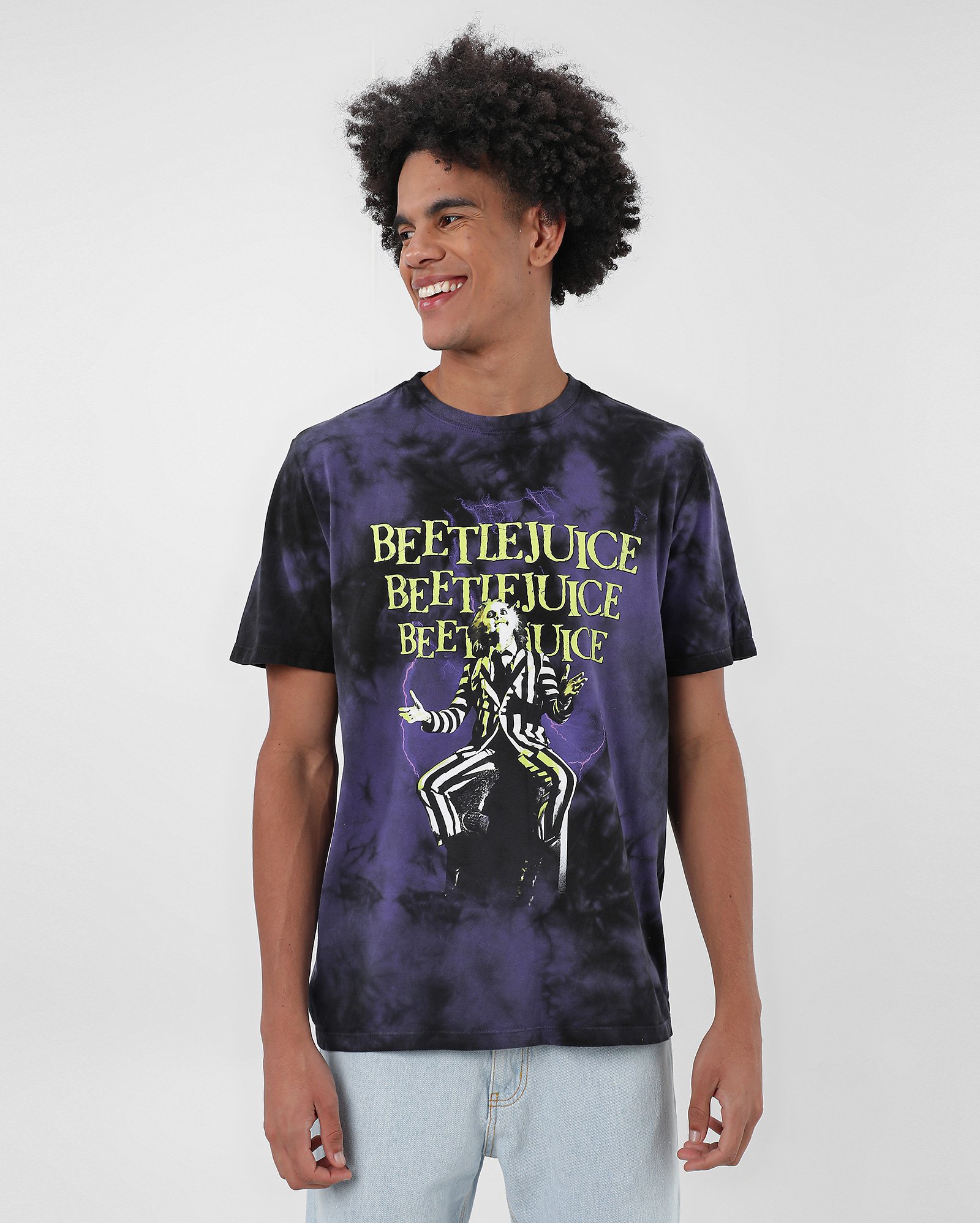 Camiseta masculina Beetlejuice manga curta azul | FANLAB