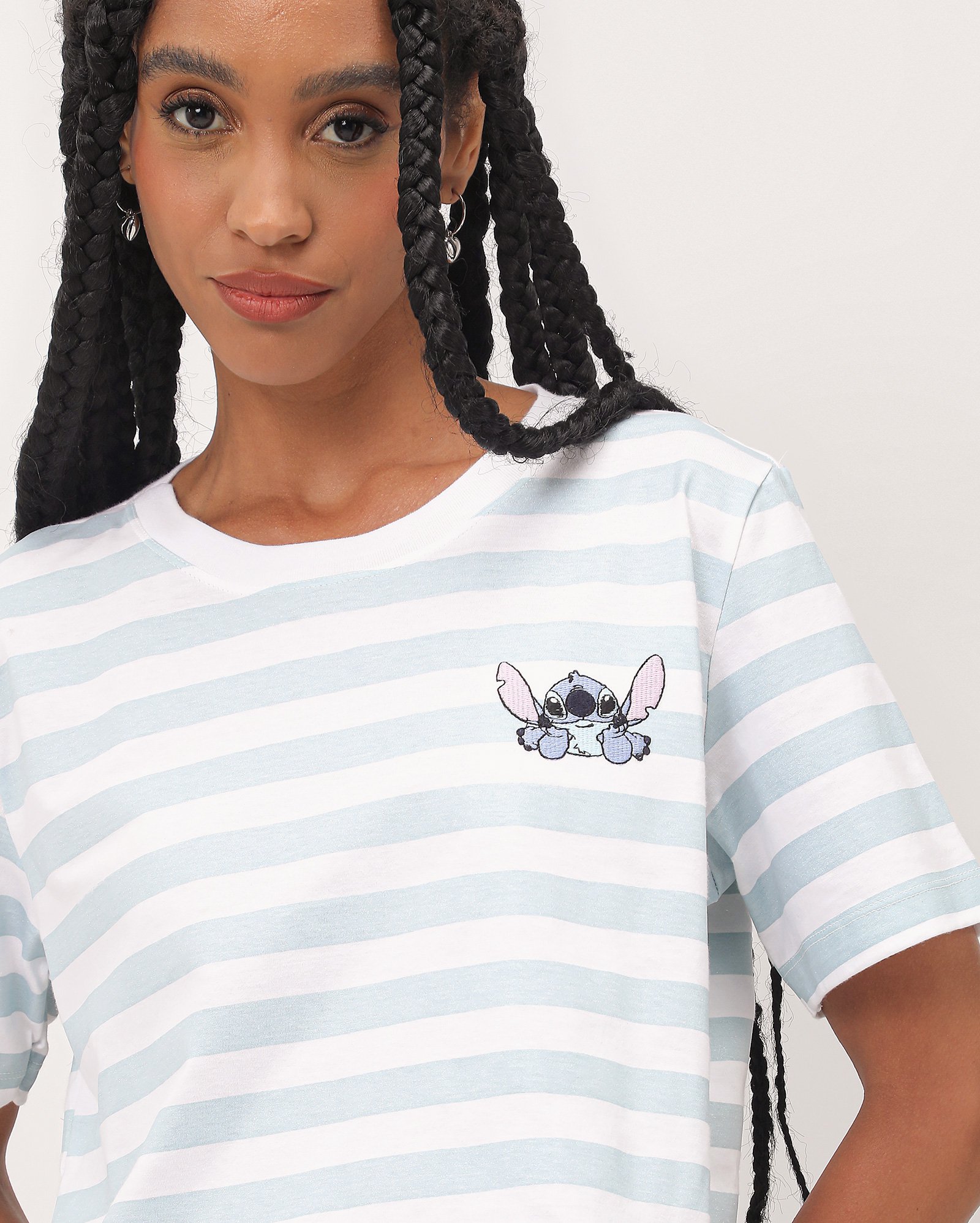 Camiseta cropped Disney Stitch listrada multicor | FANLAB — foto 4