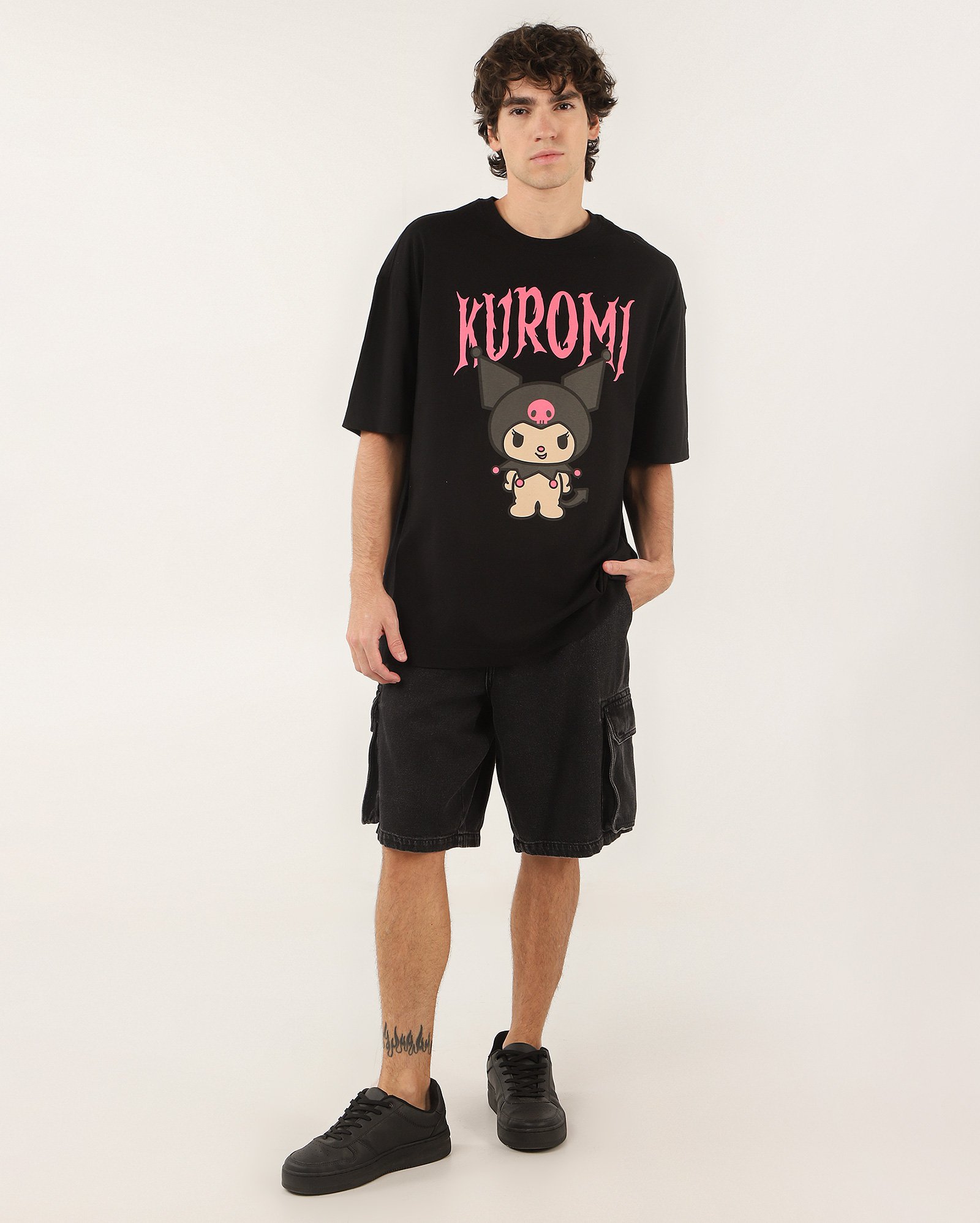 Riachuelo | Camiseta masculina Kuromi Hello Kitty preta | FANLAB