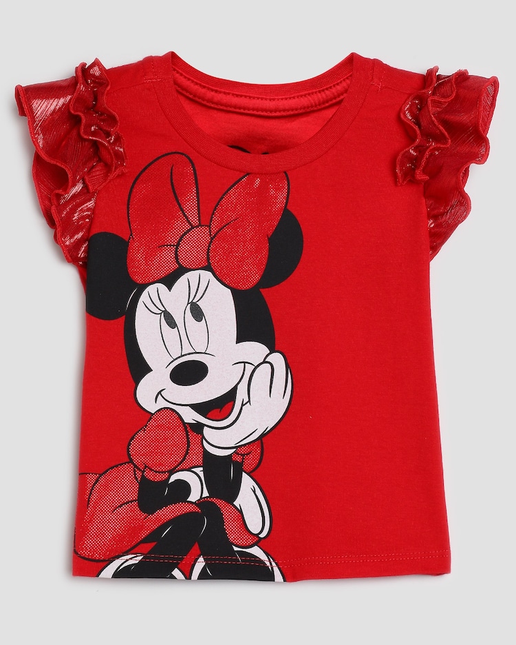 Riachuelo Camiseta infantil manga com babado Minnie 1-4A
