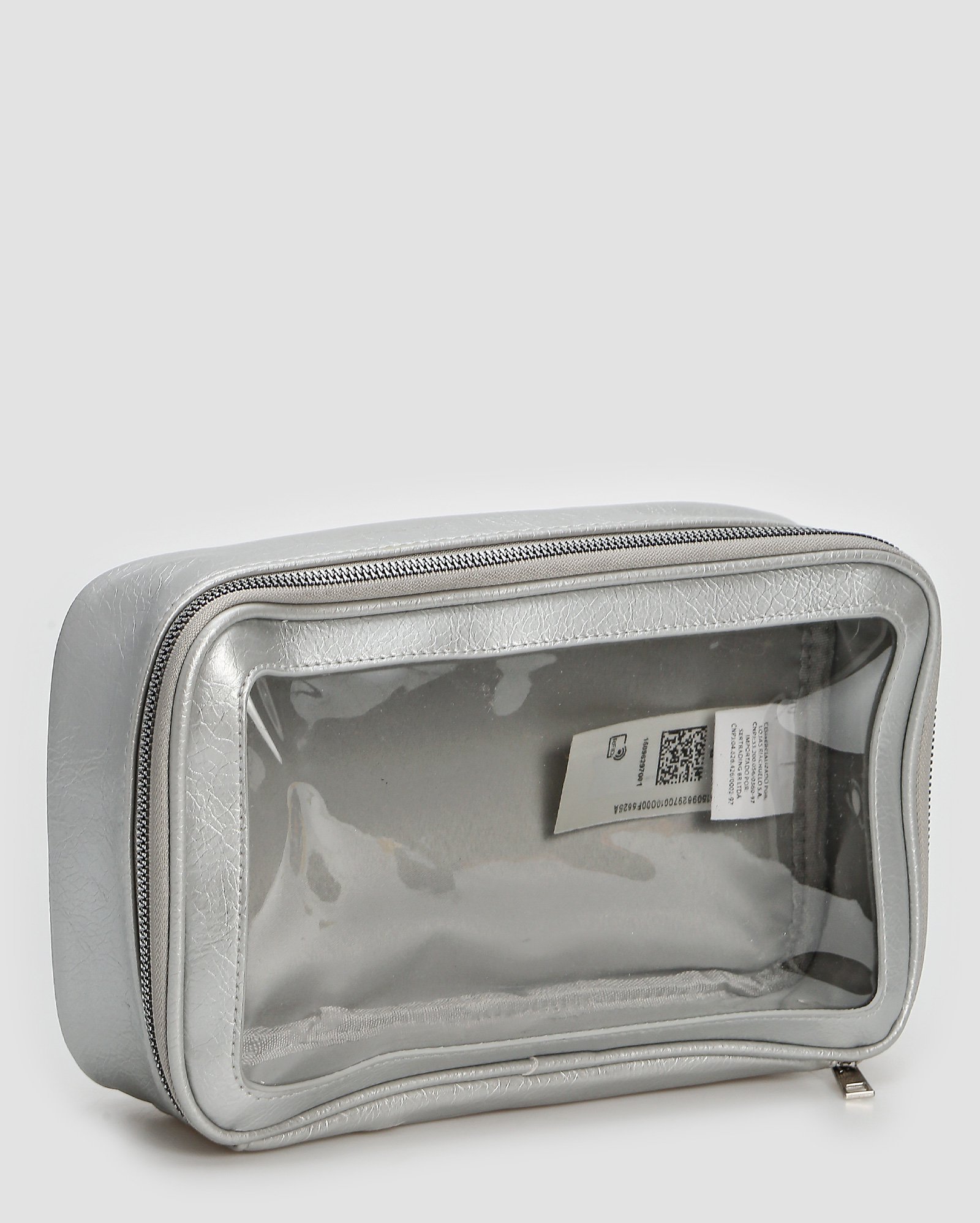 Necessaire G de poliuretano prata | Accessori by Riachuelo