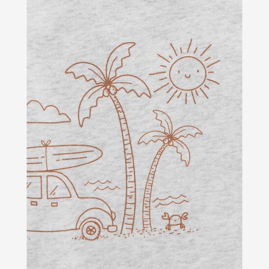 Kit body bebê 5 peças xadrez coqueiro multicor | Carter's