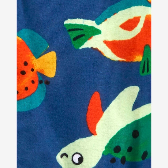 Macacão pijama infantil de bichinhos do mar azul | Carter's