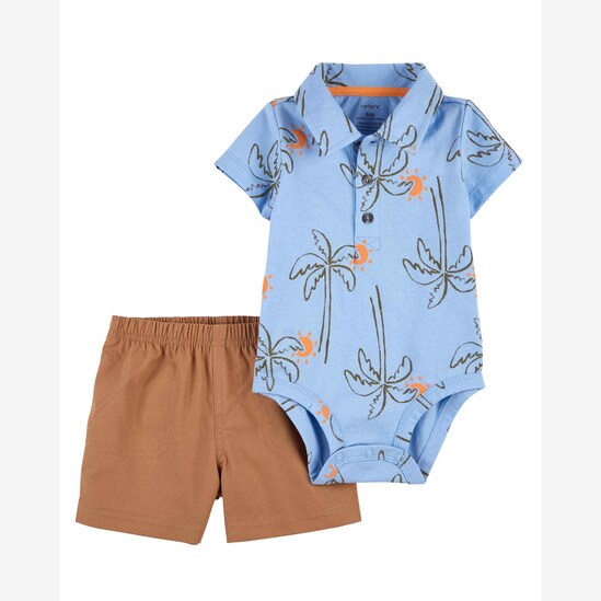 Conjunto curto bebê 2 peças coqueiros multicor | Carter's