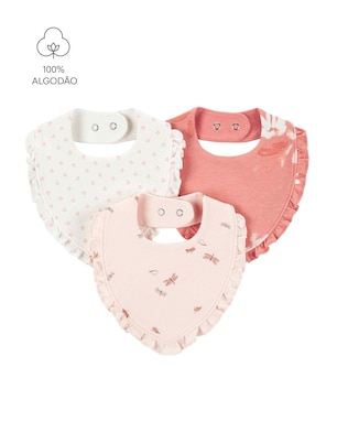 Kit babador bebê 3 peças bichinhos floral multicor | Carter's