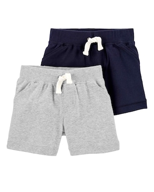 Kit short de moletom bebê 2 peças amarração multicor | Carter's
