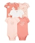 Kit body bebê 5 peças flores e borboletas rosa | Carter's 