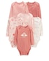 Kit body bebê 6 peças bichinhos e arco-íris listrado rosa | Carter's