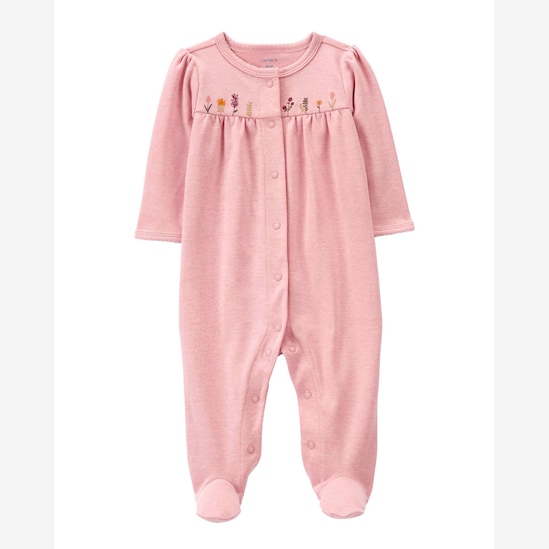 Macacão bebê bordado florzinhas rosa | Carter's