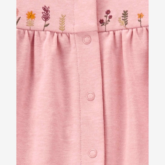 Macacão bebê bordado florzinhas rosa | Carter's