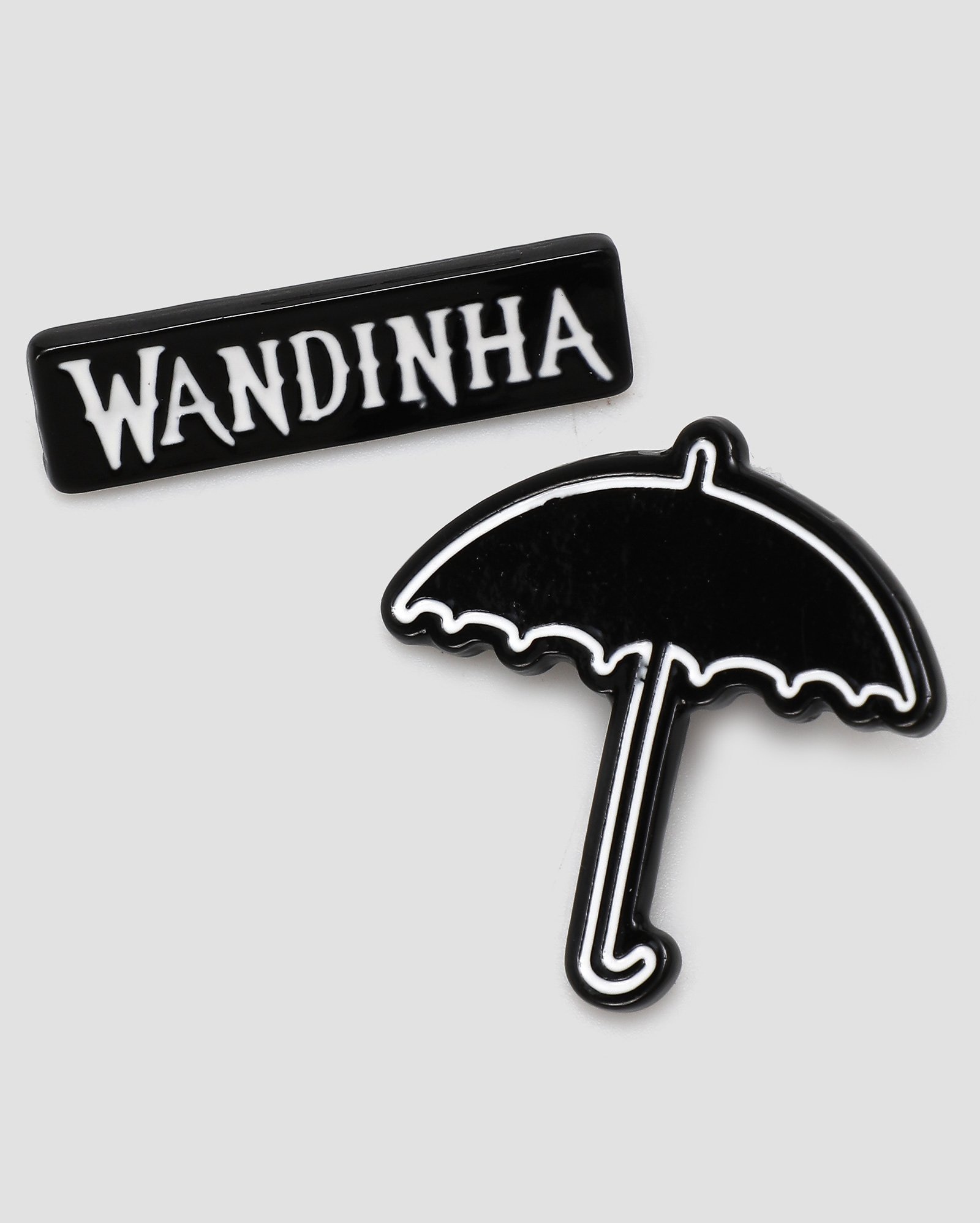 Kit 2 pins Wandinha e guarda-chuva preto | FANLAB
