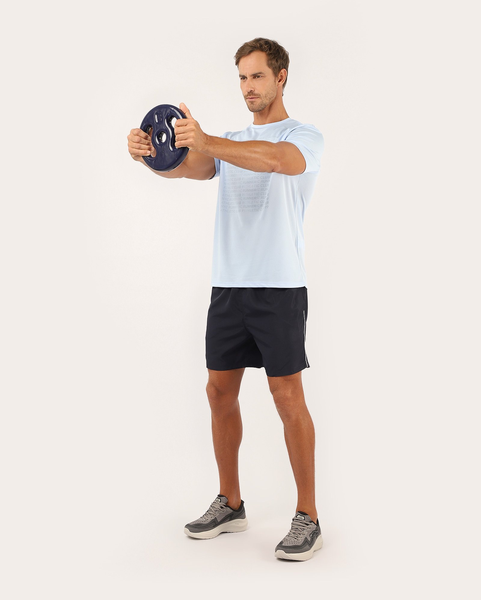 Bermuda esportiva masculina com elástico - Azul Escuro | Body Work