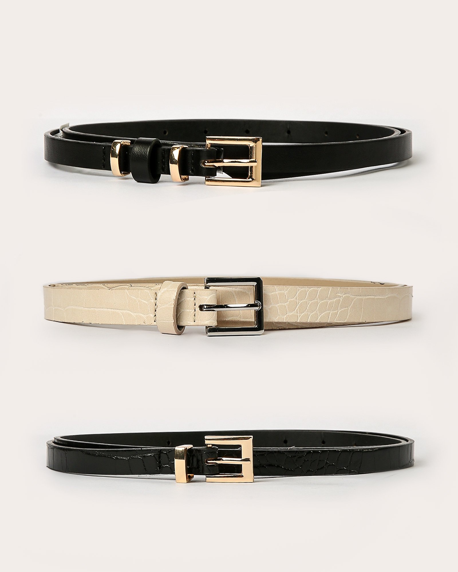 Kit cinto feminino 3 peças croco de poliuretano multicor | Accessori by Riachuelo