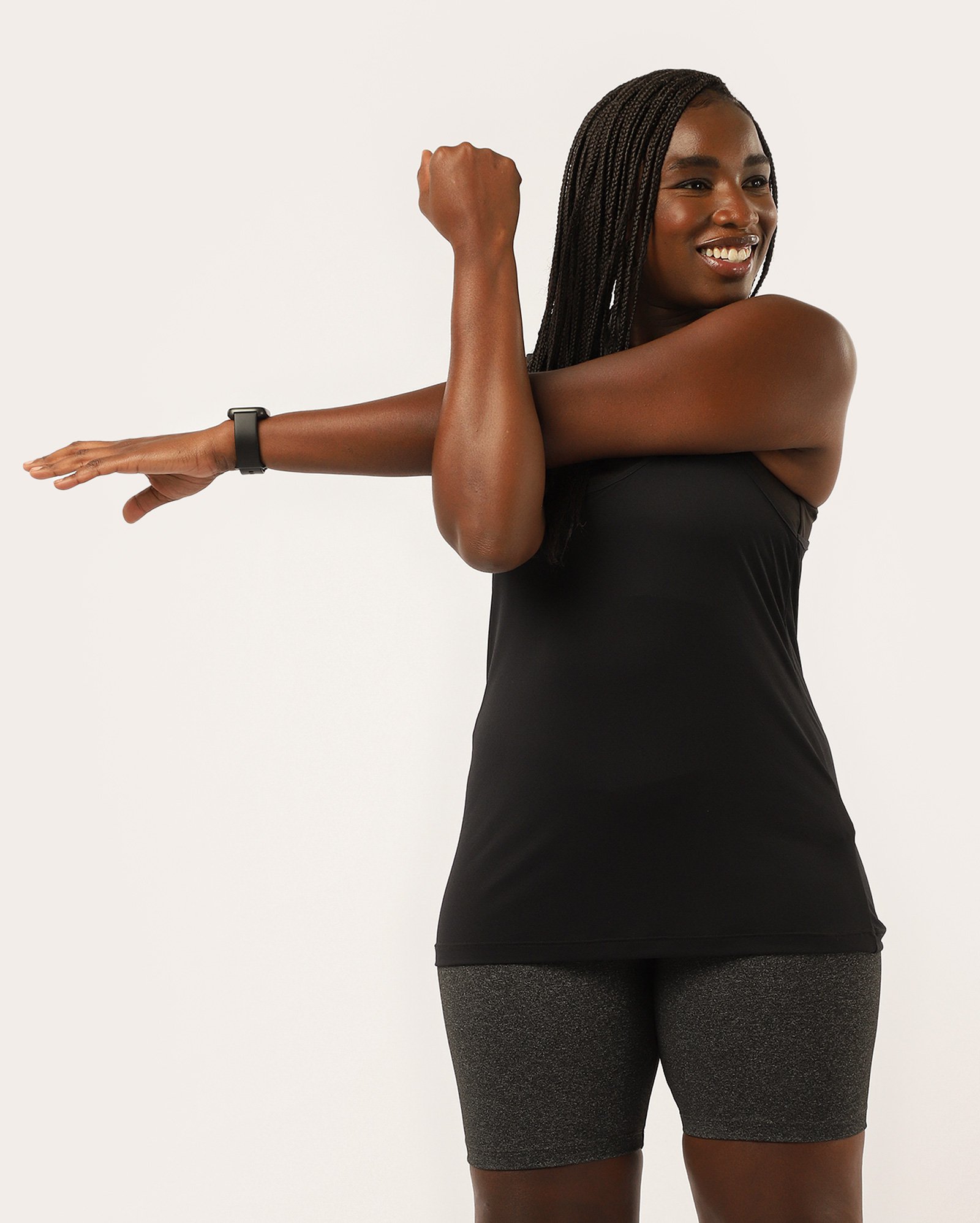 Bermuda esportiva feminina de poliamida - Cinza Escuro Mescla | Body Work