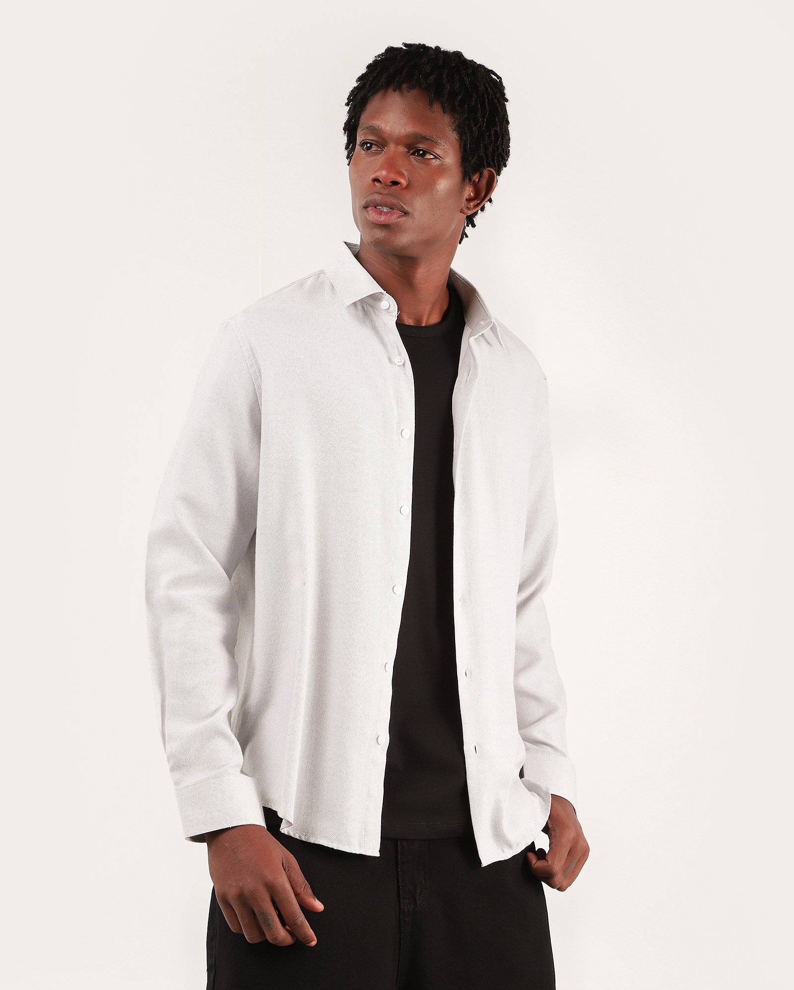 Camisa social masculina regular maquinetada branca | Original by Riachuelo