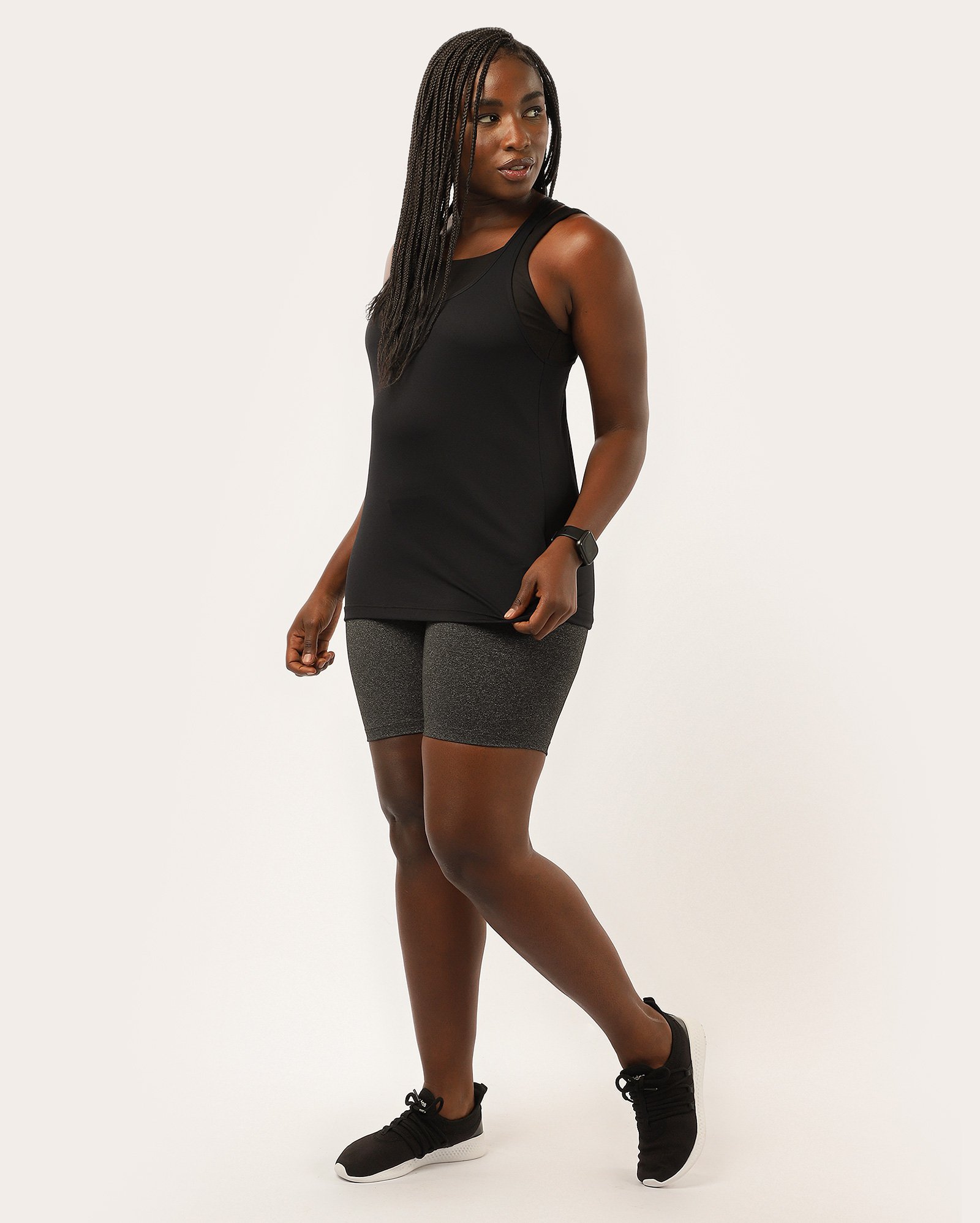 Regata esportiva feminina light fit de poliamida - Preto | BodyWork