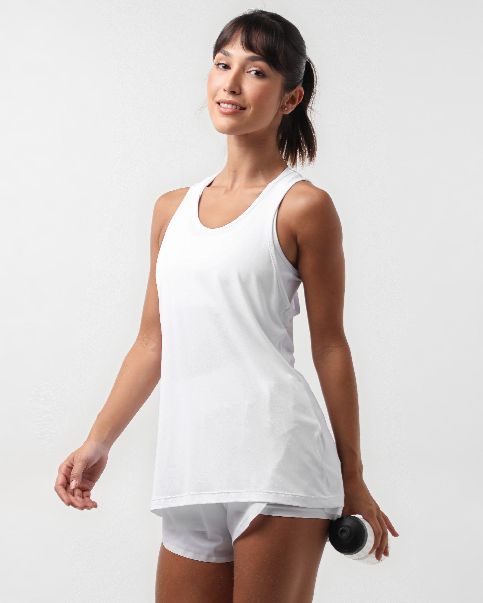 Regata esportiva feminina light fit de poliamida - Branco | BodyWork