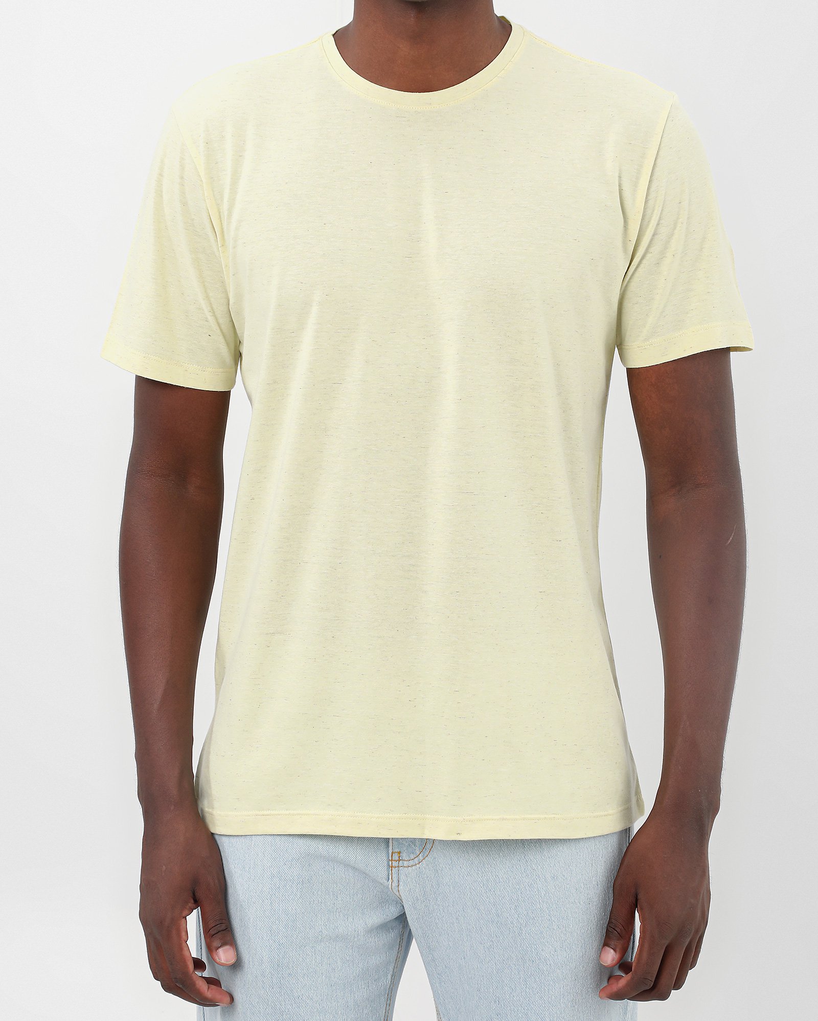 Camiseta masculina Classic malha sustentável - Amarelo Pastel — foto 5