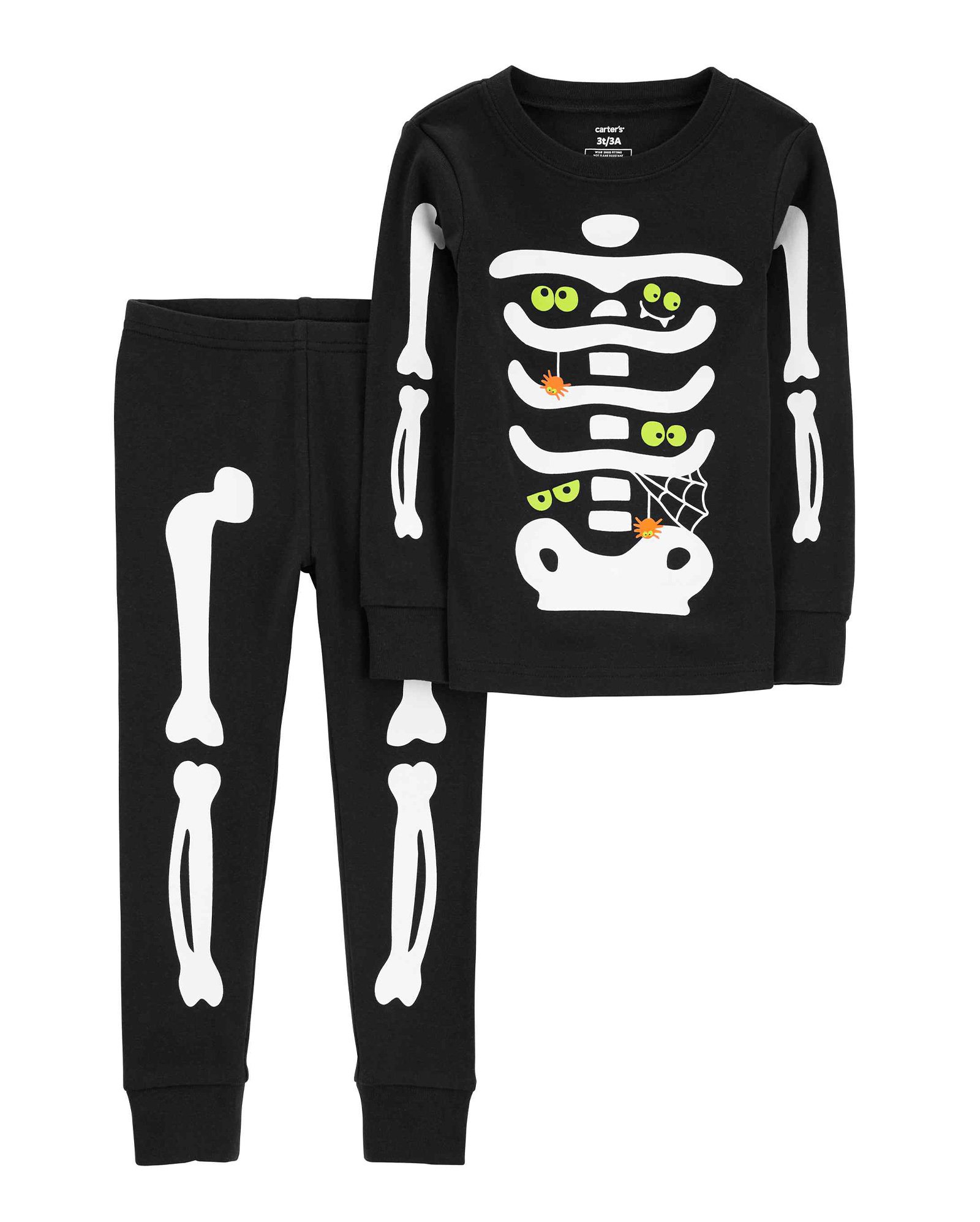 Riachuelo Pijama longo infantil peças esqueleto halloween