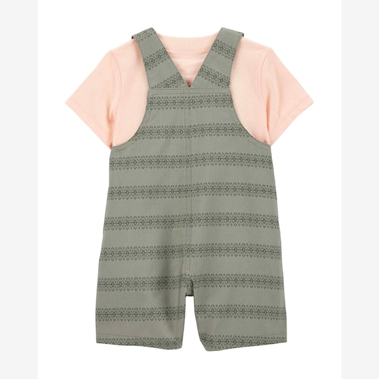 Jardineira bebê estampa étnica verde | Carter's