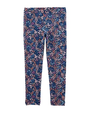 Calça legging infantil cós de elástico floral azul | Carter's