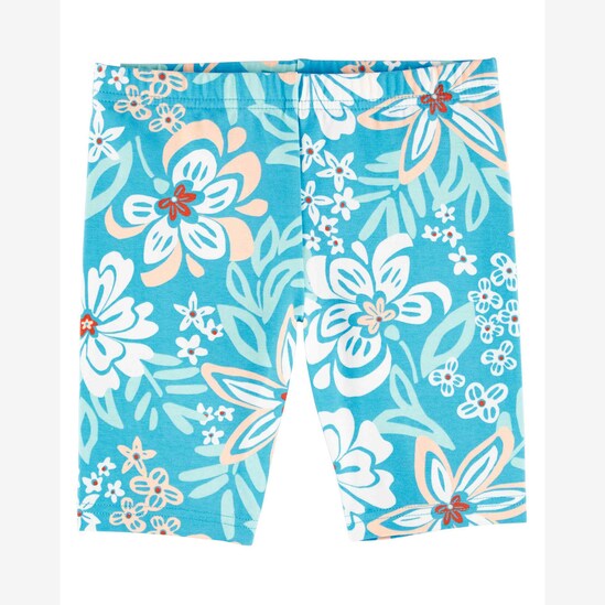 Bermuda infantil com elástico floral azul | Carter's