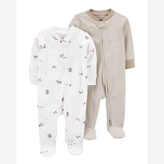 Kit macacão bebê 2 peças listras e cachorrinho multicor | Carter's